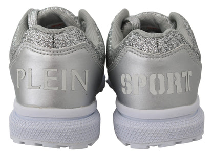 Plein Sport Women's Athletic Polyester & Rubber Sneakers - Silver