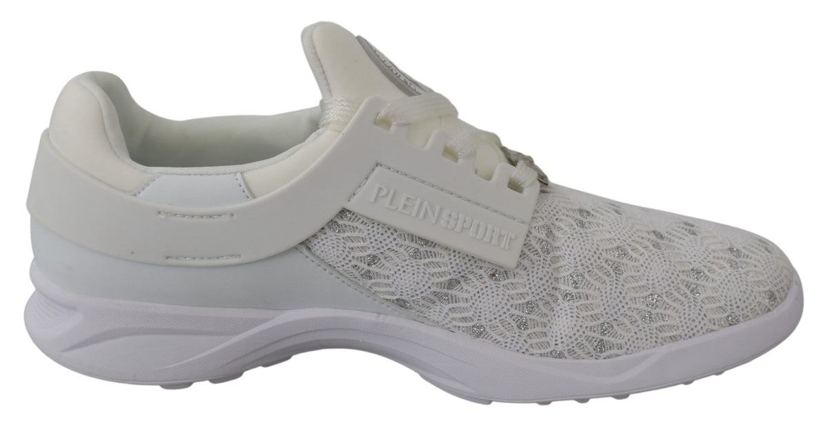 Plein Sport Women's Athletic Polyester & Rubber Sneakers - White
