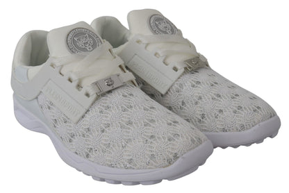 Plein Sport Women's Athletic Polyester & Rubber Sneakers - White