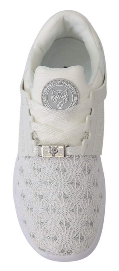 Plein Sport Women's Athletic Polyester & Rubber Sneakers - White