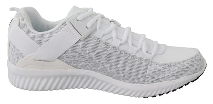 Plein Sport Men's Athletic Polyester & Rubber Sneakers - White