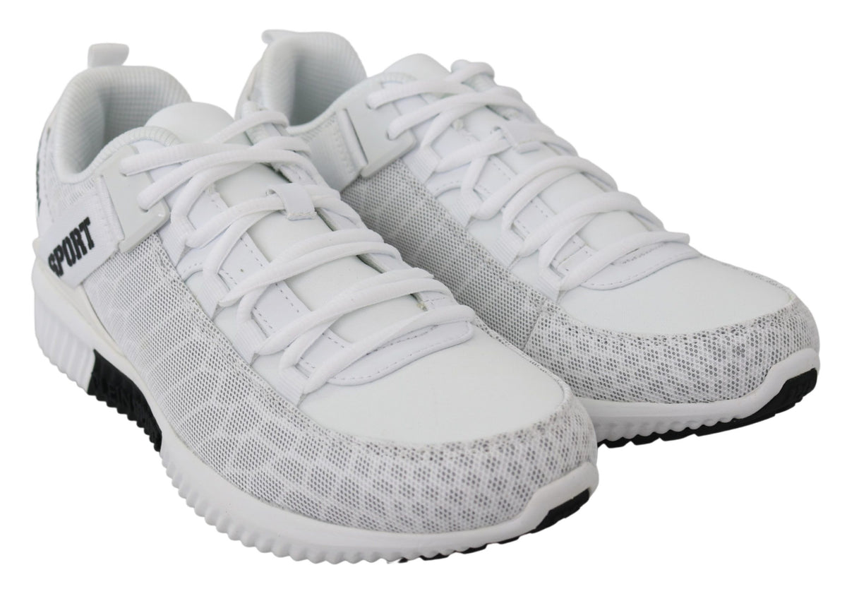 Plein Sport Men's Athletic Polyester & Rubber Sneakers - White