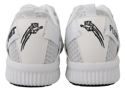 Plein Sport Men's Athletic Polyester & Rubber Sneakers - White