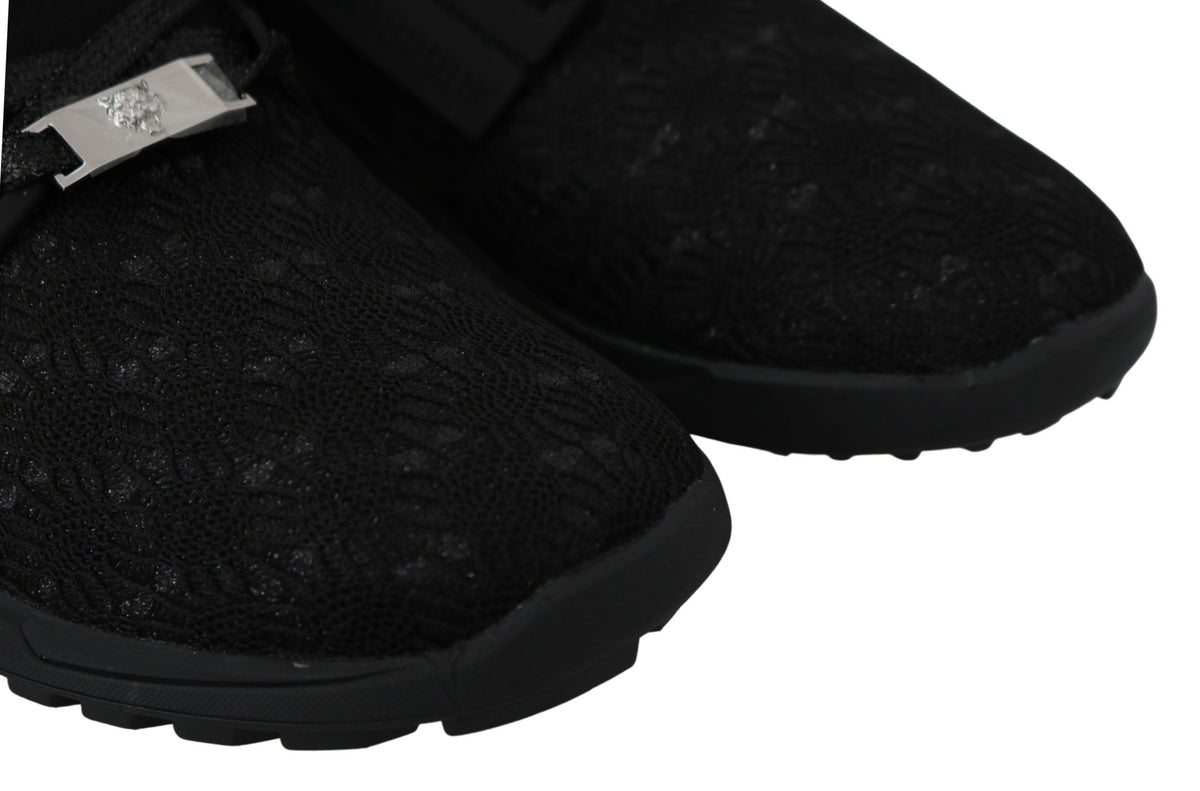 Plein Sport Women's Athletic Polyester & Rubber Sneakers - Black