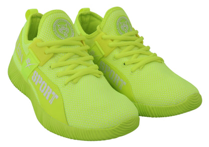 Plein Sport Men's Athletic Polyester & Rubber Sneakers - Yellow