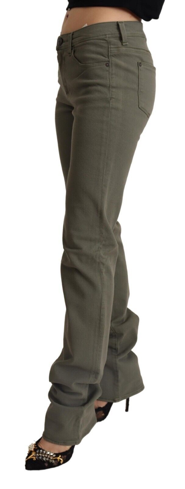 Ermanno Scervino Grey Low Waist Cotton Skinny Denim Trouser Jeans