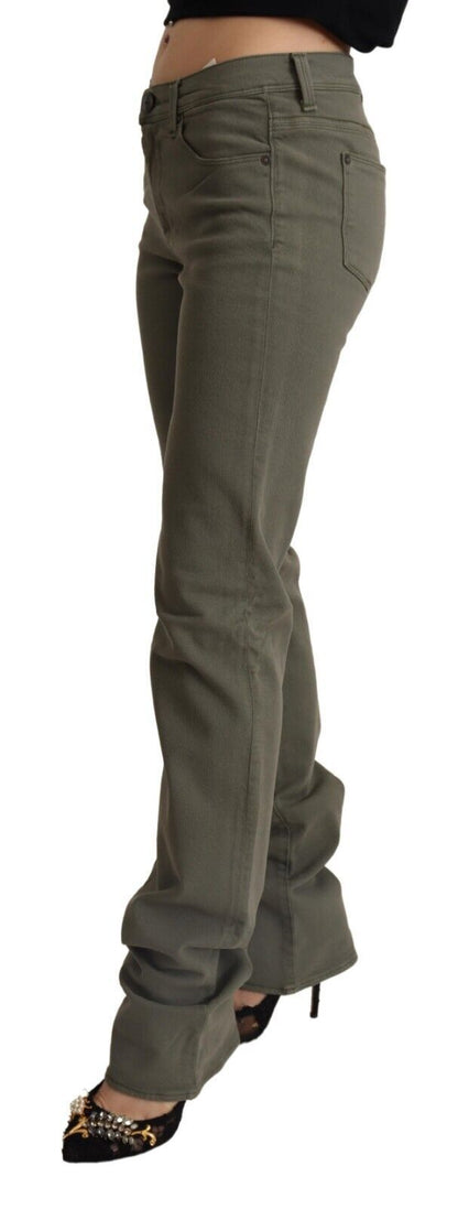 Ermanno Scervino Grey Low Waist Cotton Skinny Denim Trouser Jeans