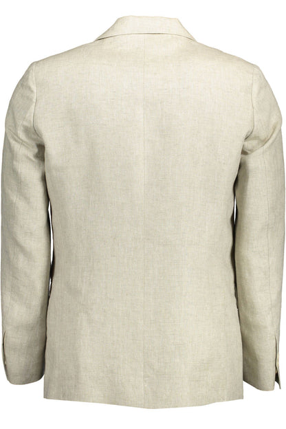 Gant Men's Beige Linen Smart Casual Blazer Jacket