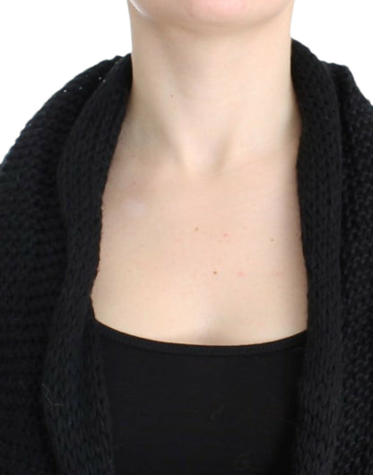 Costume National Women's Black sleeveless knitted cardigan