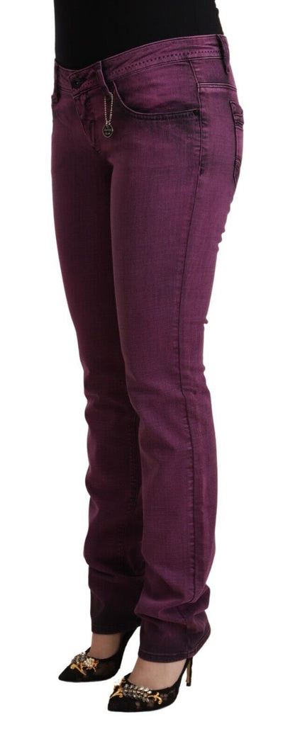 Costume National Ladies' Purple Cotton Stretch Slim Fit Denim Jeans