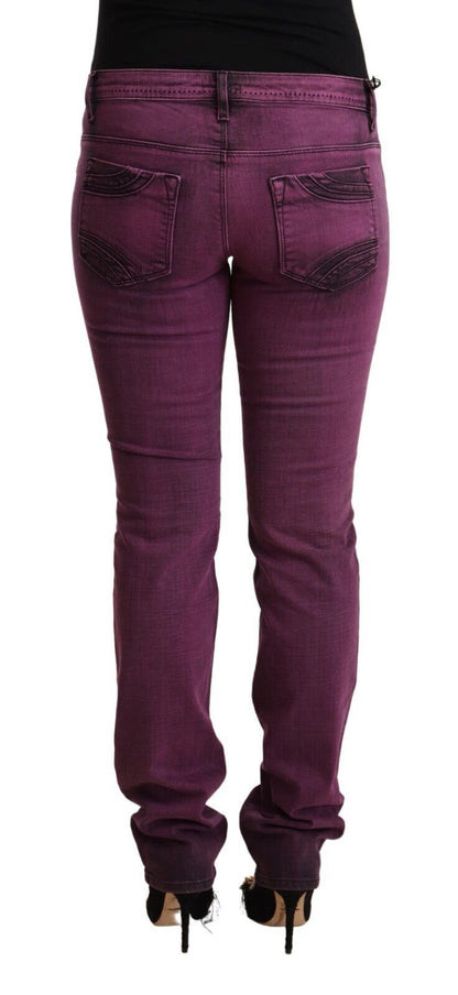 Costume National Ladies' Purple Cotton Stretch Slim Fit Denim Jeans