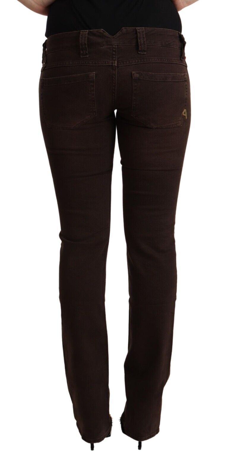 Cycle Women's Brown Cotton Stretch Low Waist Slim Fit Denim Jeans