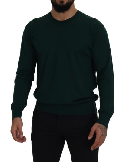 Green Cashmere Crewneck Pullover Sweater