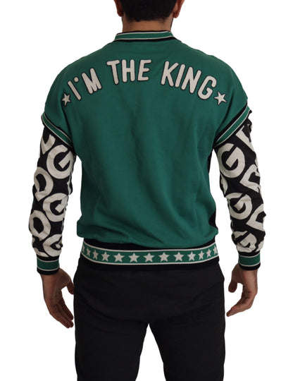 D&G Black Green Cotton KING Star Crewneck Pullover Sweater