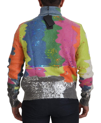 D&G Multicolor Turtleneck Pullover Mohair Sweater