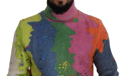 D&G Multicolor Turtleneck Pullover Mohair Sweater