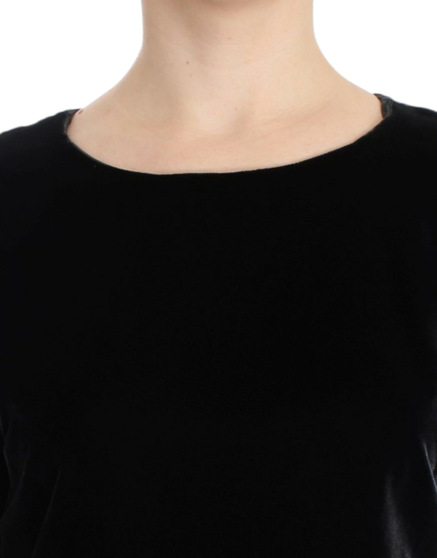 Black velvet shortsleeved blouse