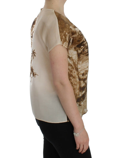Brown Taormina silk blouse