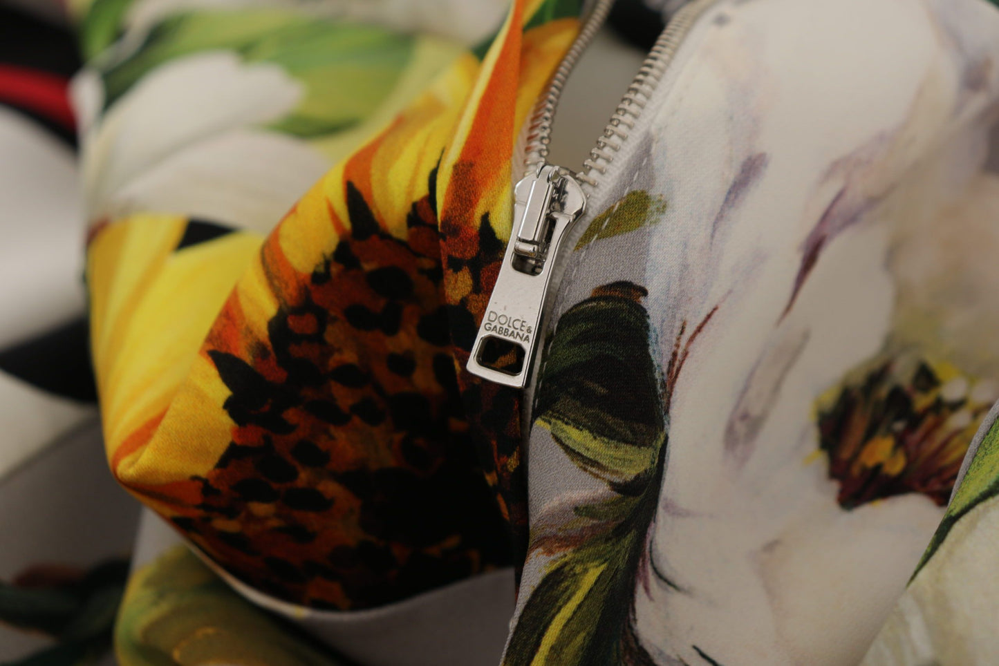 D&G Multicolor Charmeuse Floral Sheath Jaquard Pachwork Dress