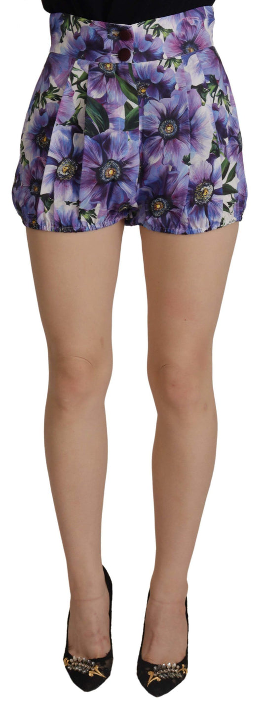 Dolce & Gabbana Elegant Floral High Waist Designer Shorts