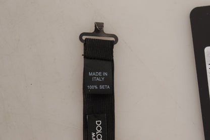 Dolce & Gabbana Black 100% Silk Adjustable Neck Papillon Tie