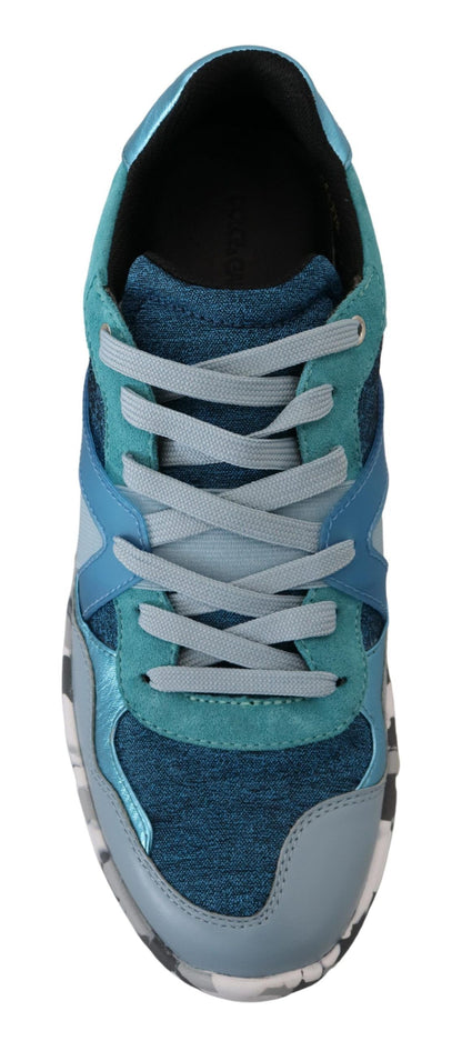 Dolce & Gabbana Men's Low Top PVC Polyester & Calf Leather Sneakers - Black Blue Gray