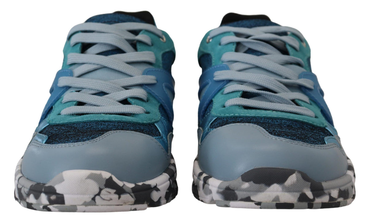 Dolce & Gabbana Men's Low Top PVC Polyester & Calf Leather Sneakers - Black Blue Gray