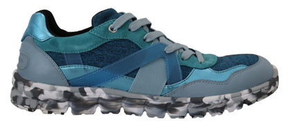 Dolce & Gabbana Men's Low Top PVC Polyester & Calf Leather Sneakers - Black Blue Gray