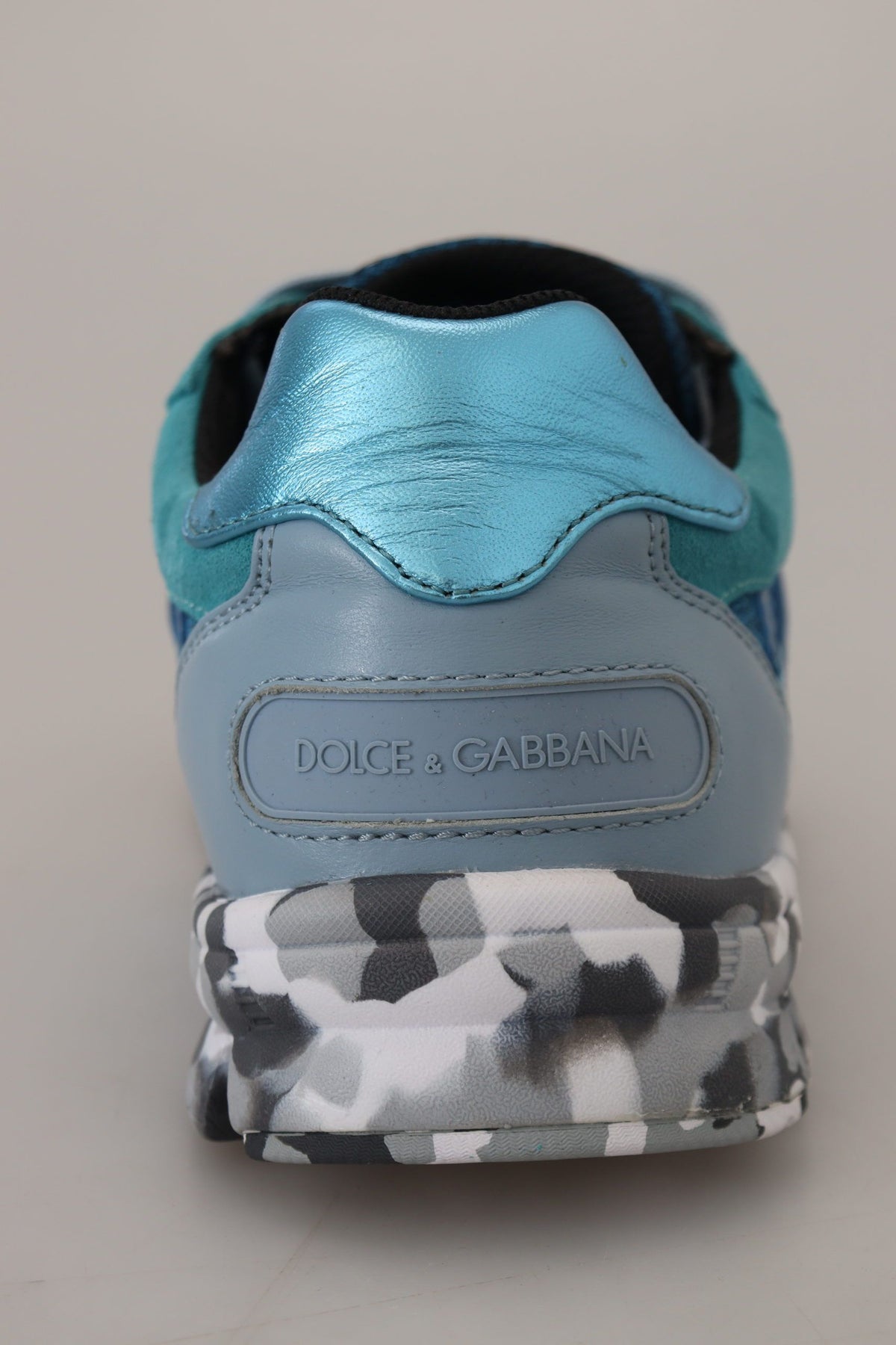 Dolce & Gabbana Men's Low Top PVC Polyester & Calf Leather Sneakers - Black Blue Gray