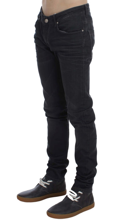 Grey Cotton Stretch Slim Fit Jeans