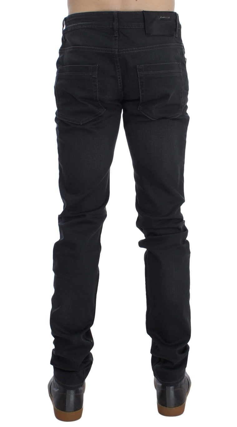 Grey Cotton Stretch Slim Fit Jeans