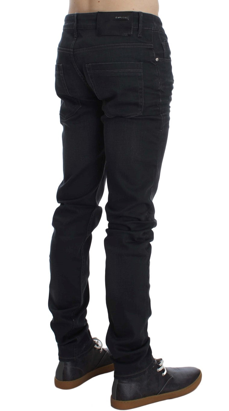 Grey Cotton Stretch Slim Fit Jeans