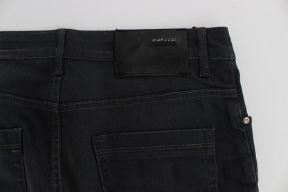 Grey Cotton Stretch Slim Fit Jeans