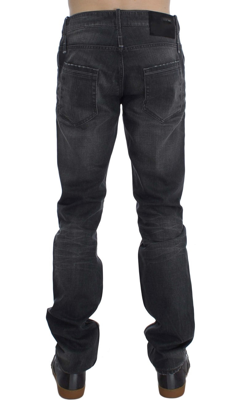 Grey Cotton Regular Low Fit Jeans