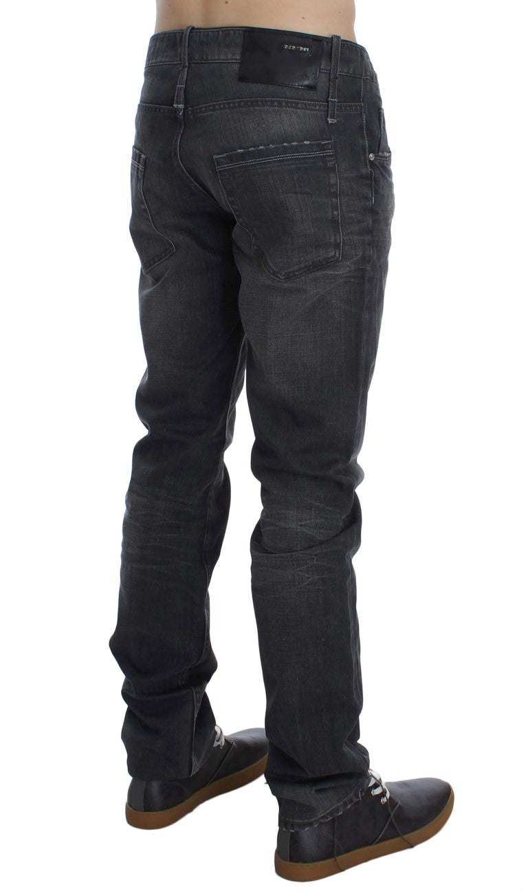 Grey Cotton Regular Low Fit Jeans