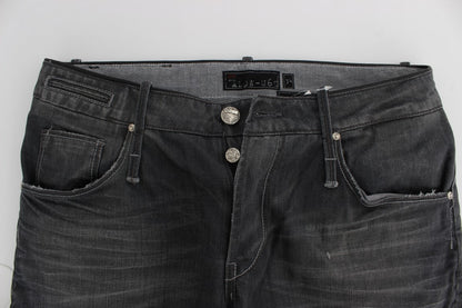 Grey Cotton Regular Low Fit Jeans