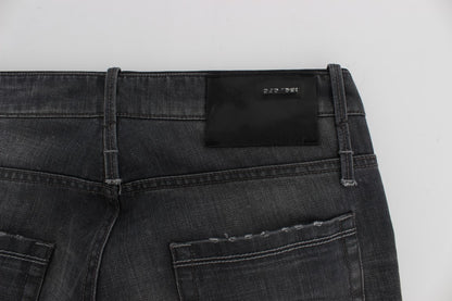 Grey Cotton Regular Low Fit Jeans