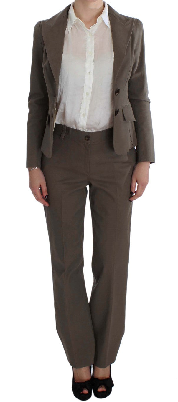 Bencivenga ladies' Beige Wool Cotton Pant & Blazer Suit