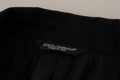 Dolce & Gabbana Men's Double Breasted Virgin Wool Polyester & Cupro Blazer - Black