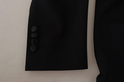 Dolce & Gabbana Men's Double Breasted Virgin Wool Polyester & Cupro Blazer - Black