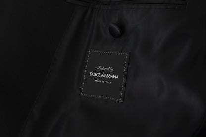 Dolce & Gabbana Men's Double Breasted Virgin Wool Polyester & Cupro Blazer - Black