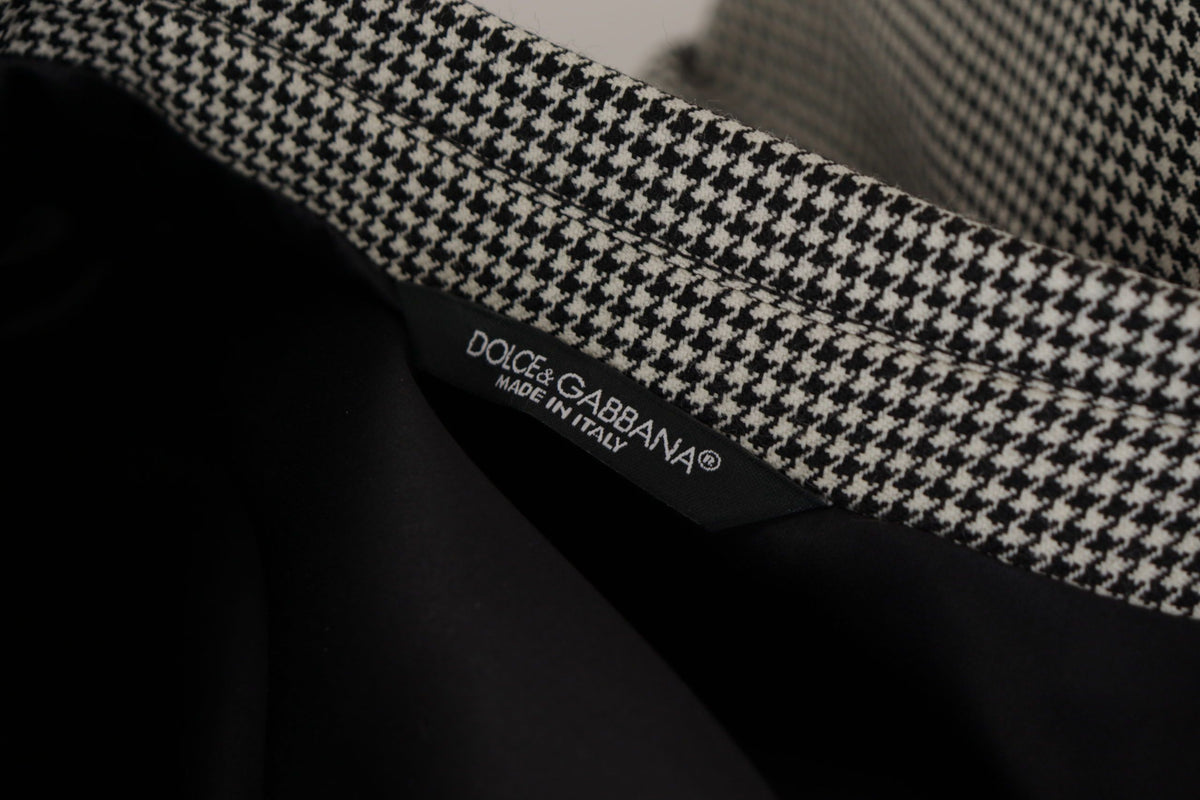 Dolce & Gabbana Men's Single Breasted Virgin Wool & Silk Blazer - Gray Checkered