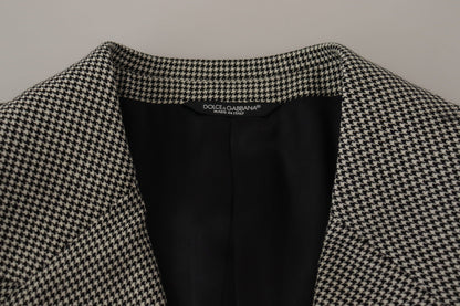 Dolce & Gabbana Men's Single Breasted Virgin Wool & Silk Blazer - Gray Checkered