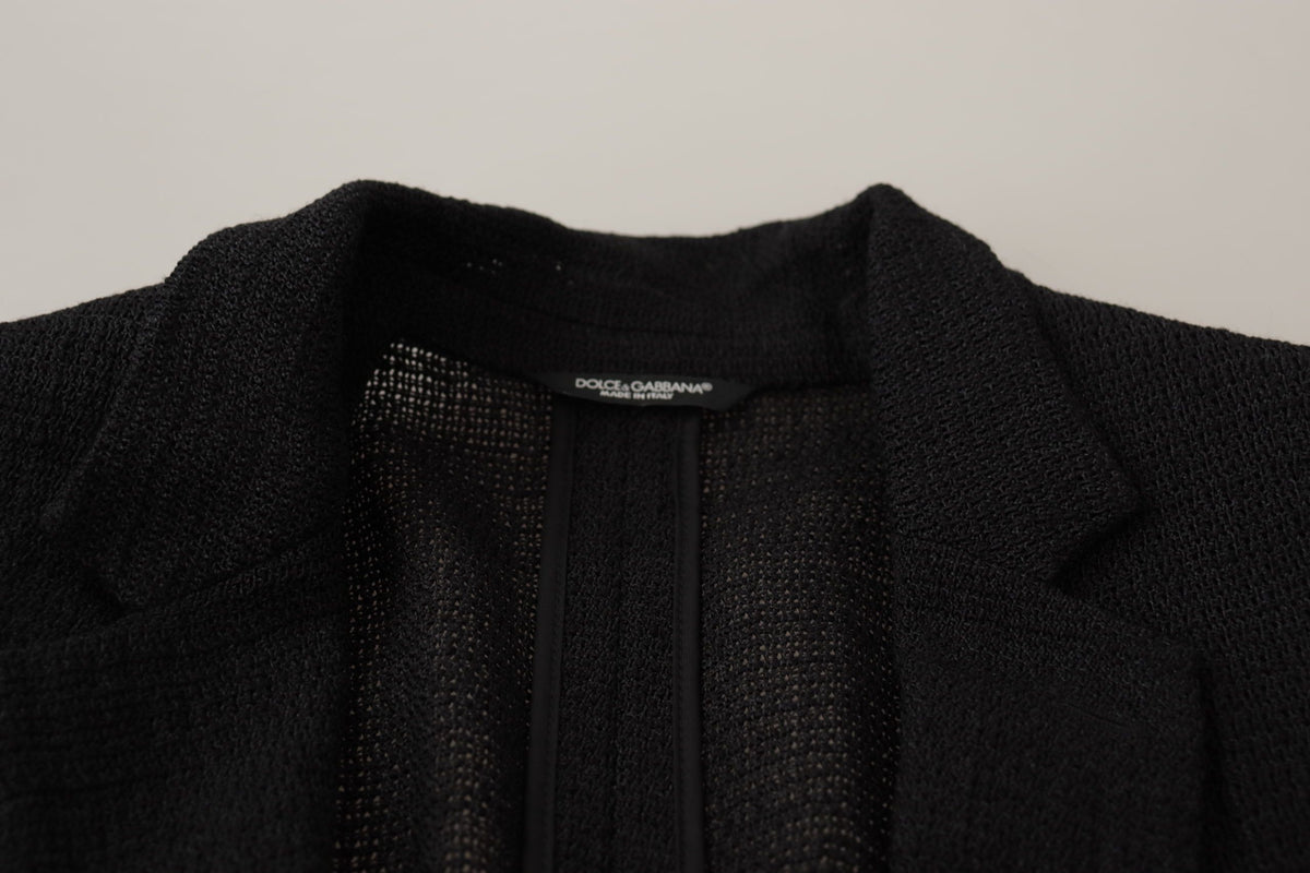 Dolce & Gabbana 9 To 5 Men's Single Breasted Virgin Wool & Nylon Blazer - Black