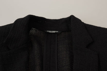Dolce & Gabbana 9 To 5 Men's Single Breasted Virgin Wool & Nylon Blazer - Black
