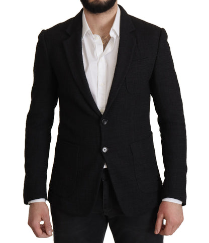 Dolce & Gabbana 9 To 5 Men's Single Breasted Virgin Wool & Nylon Blazer - Black
