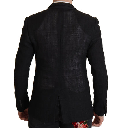 Dolce & Gabbana 9 To 5 Men's Single Breasted Virgin Wool & Nylon Blazer - Black