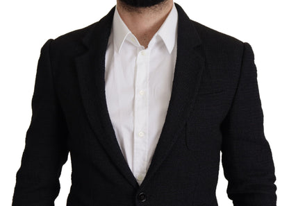 Dolce & Gabbana 9 To 5 Men's Single Breasted Virgin Wool & Nylon Blazer - Black