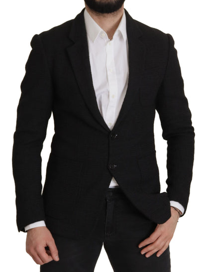 Dolce & Gabbana 9 To 5 Men's Single Breasted Virgin Wool & Nylon Blazer - Black