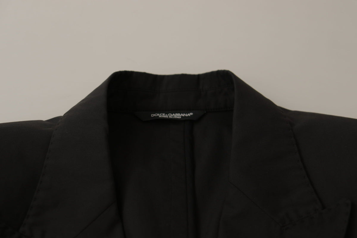 Dolce & Gabbana Men's Single Breasted Cotton & Silk Blazer - Black